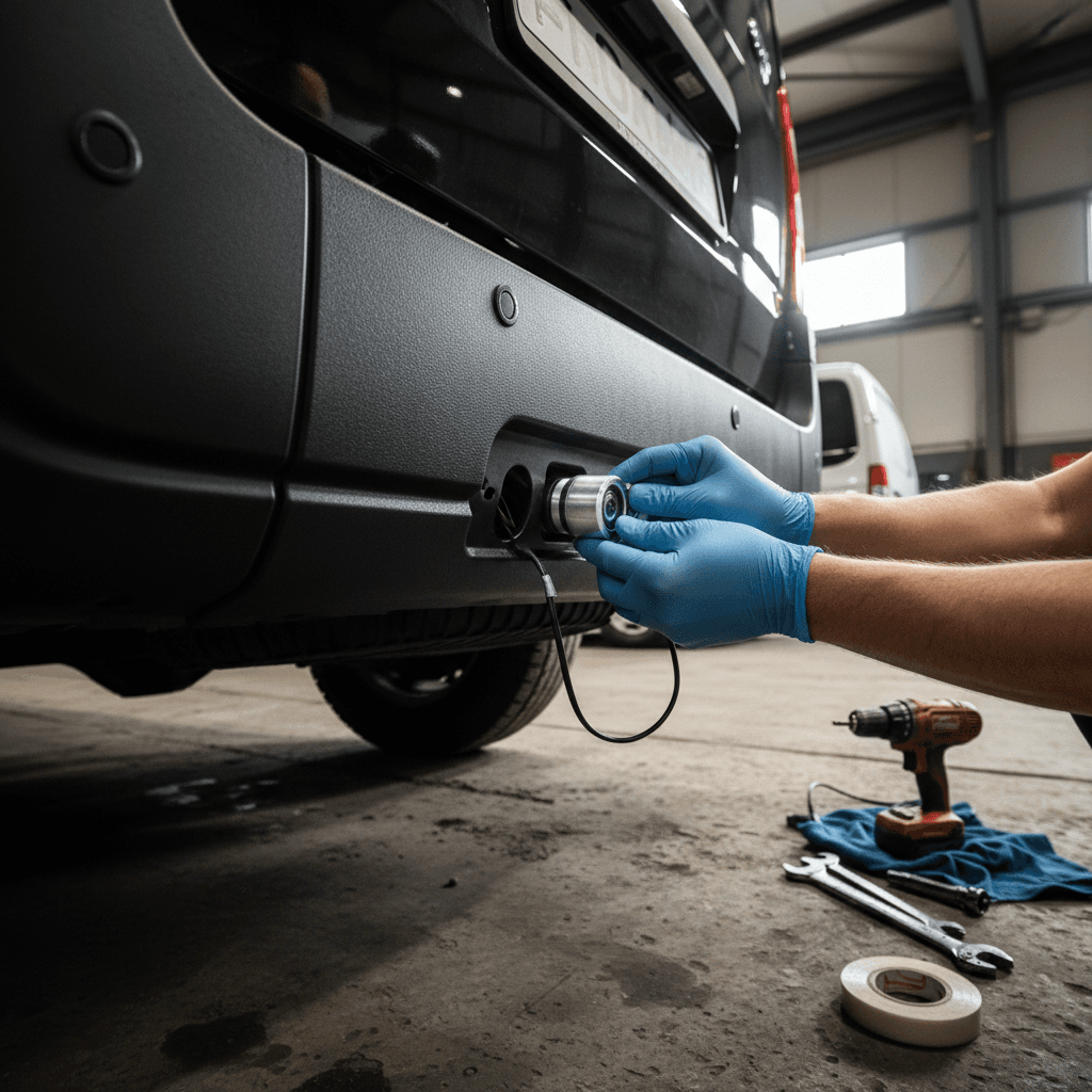 Backup camera installation on vehicle
